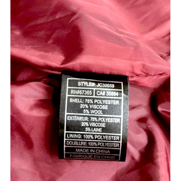 JACK BY BB DAKOTA Wool Blend Hooded Coat Zip Jacket Drawstring Ombre Red Small - Picture 15 of 16